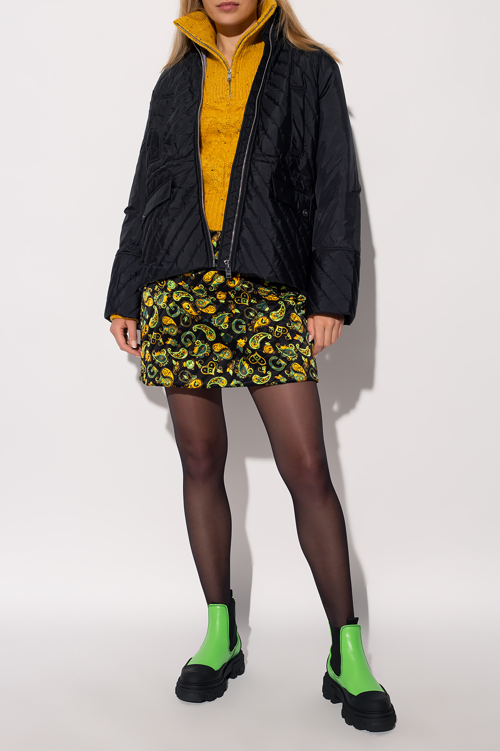 ブルゾン Ganni Giubbino In Nylon Black Sand Black Shiny Nylon Puffer Jacket | GANNI US